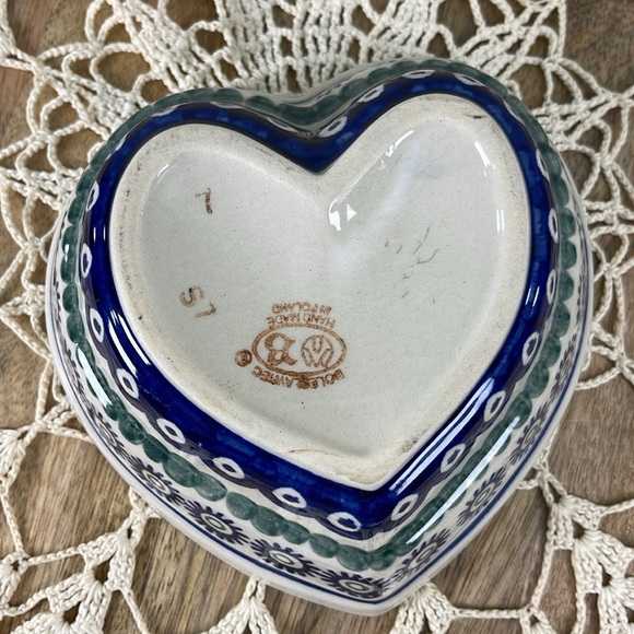 Boleslawiec Pottery heart shaped bowl - Picture 5 of 5